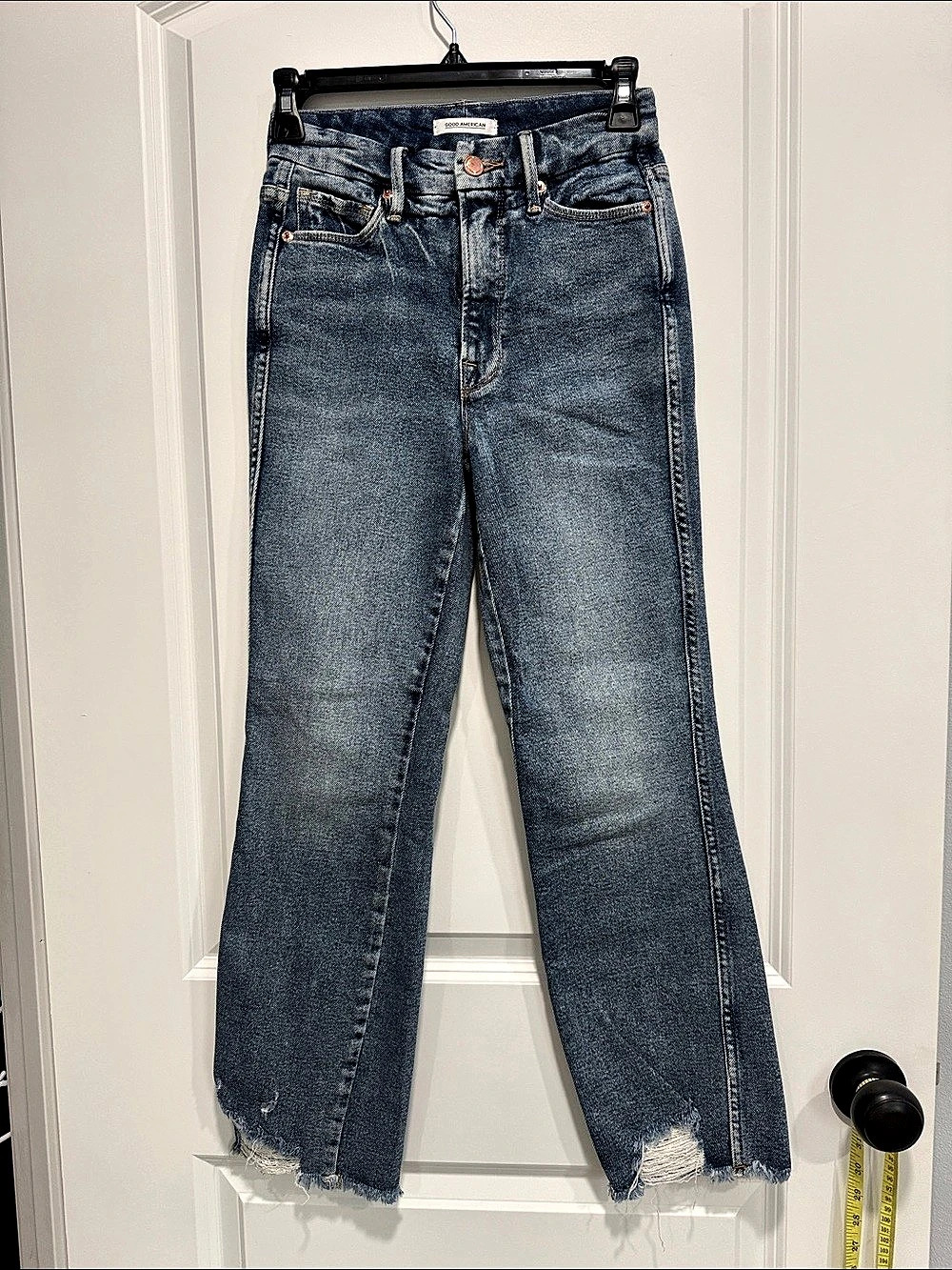 Good American Good Curve Straight Jeans Blue Waist 25